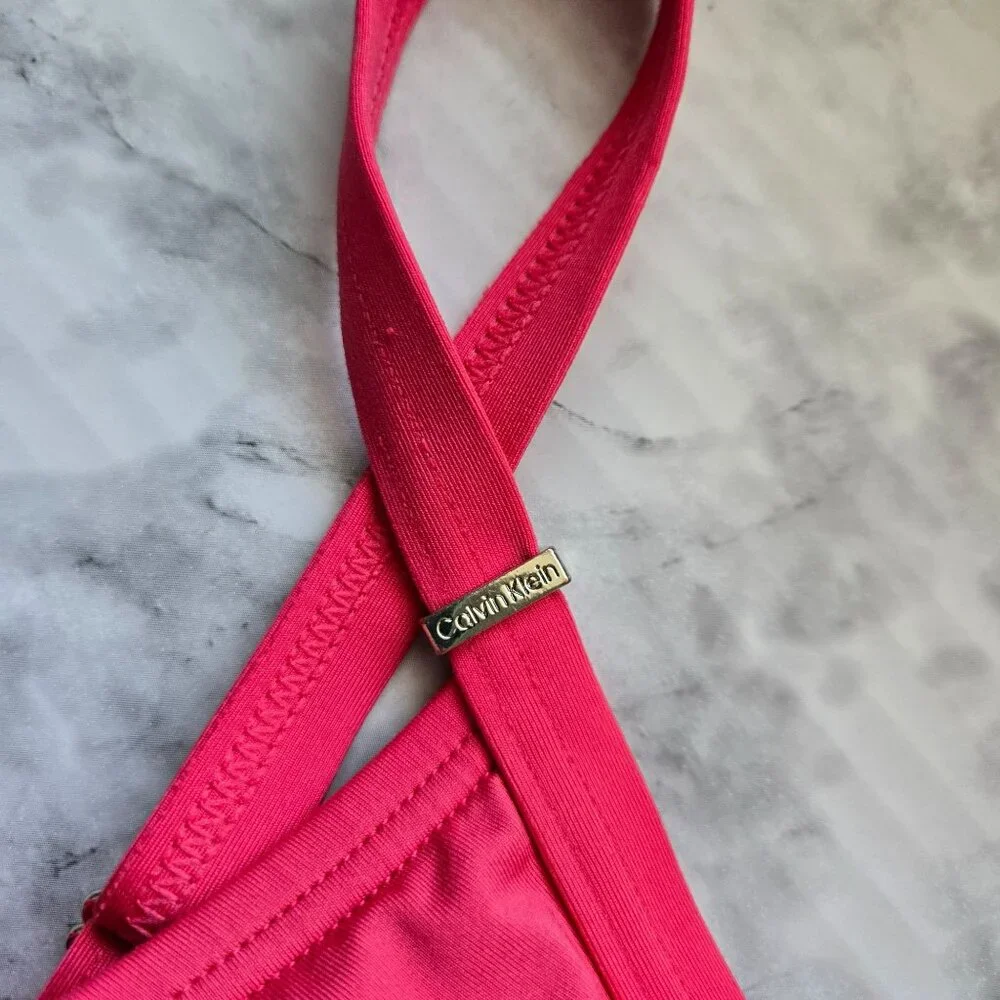 Calvin Klein Ruched Panel One Piece Swimsuit Women's Size 10 - Picture 3 of 9